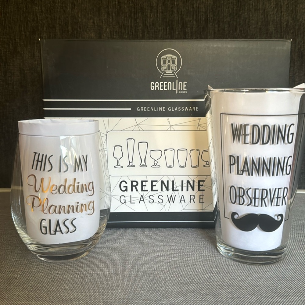 Beer & Wine Wedding Planning Glasses